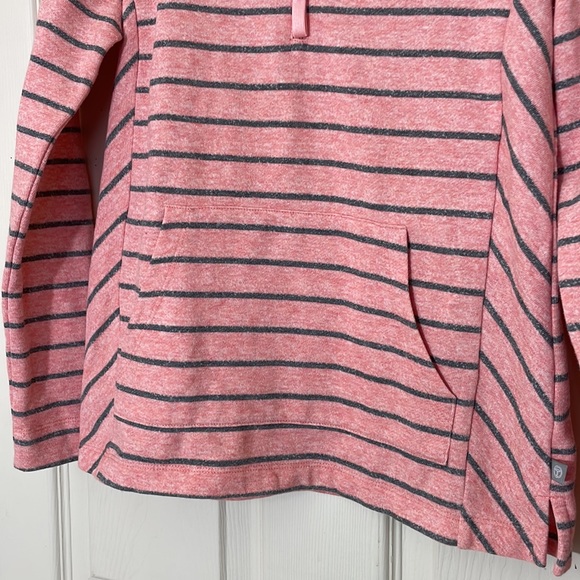 Talbots Pink & Gray Stripes Long Sleeve Zipper Top Size P - Picture 4 of 8